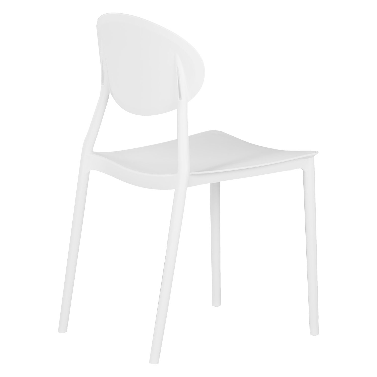 Garden chair Set of 4 Camping chairs White Outdoor chairs Plastic Stacking chairs Kitchen chairs