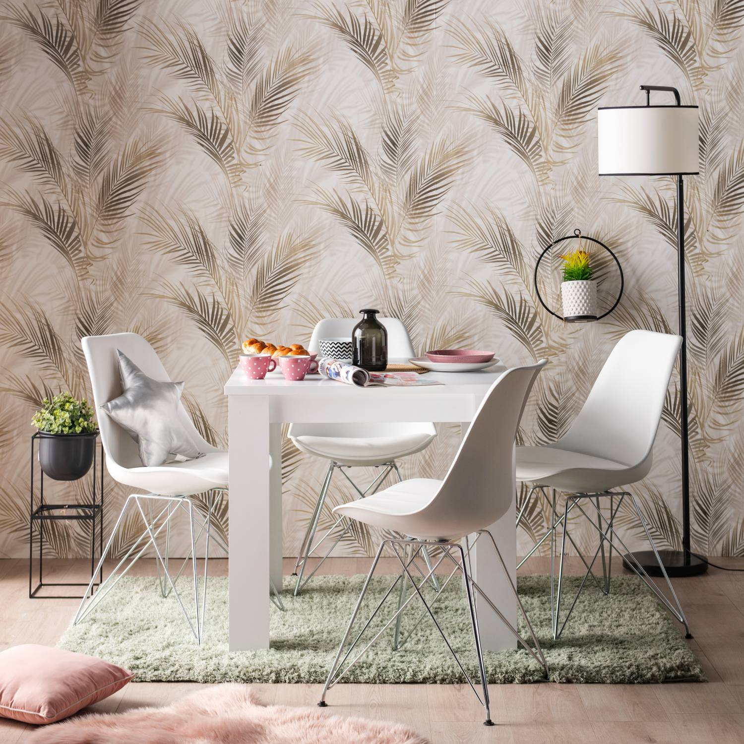 Modern Dining Table Kitchen Table Wooden Table 80x80 cm White 4 Seater