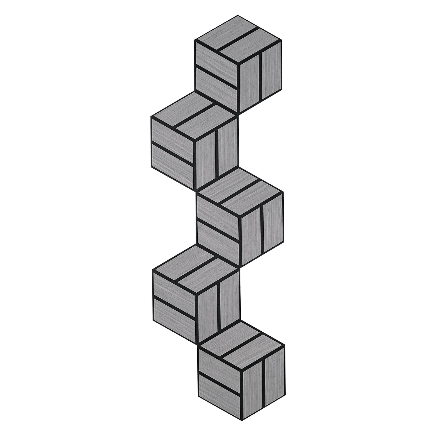 Acoustic Panels Wall Panels Hexagon Honeycomb 30 x 26 cm Grey | Wood | 5-piece Set | 3D