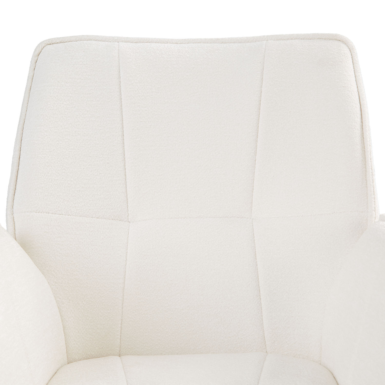 Upholstered Chair Chenille Wool White | Set of 6 | swivel | with Armrests | Kitchen Dining Room Office