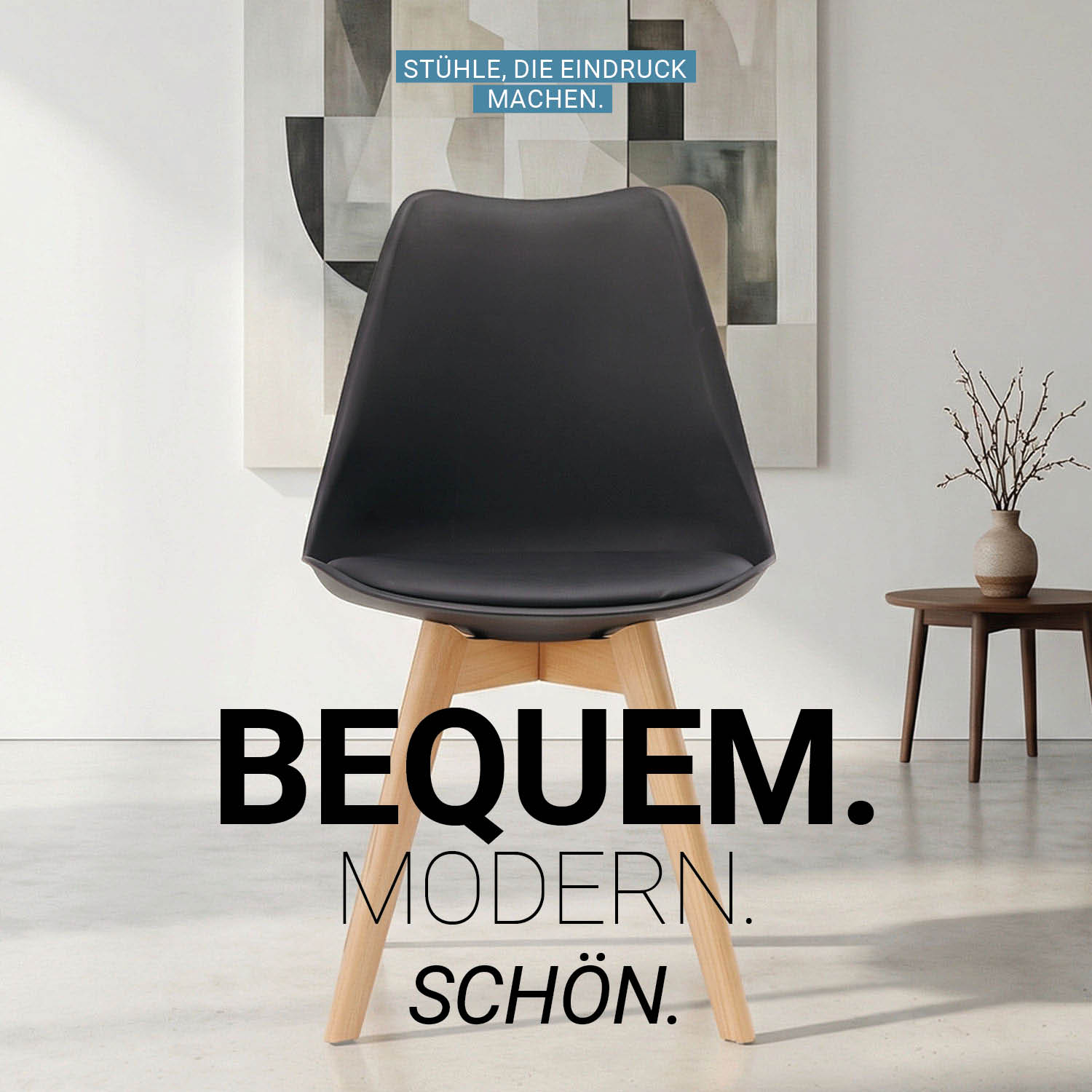 Küchenstuhl Weiß Schwarz Grau 1 - 6 Stühle Esszimmer Holz modern Kunststoff Esszimmerstühle Schalenstuhl