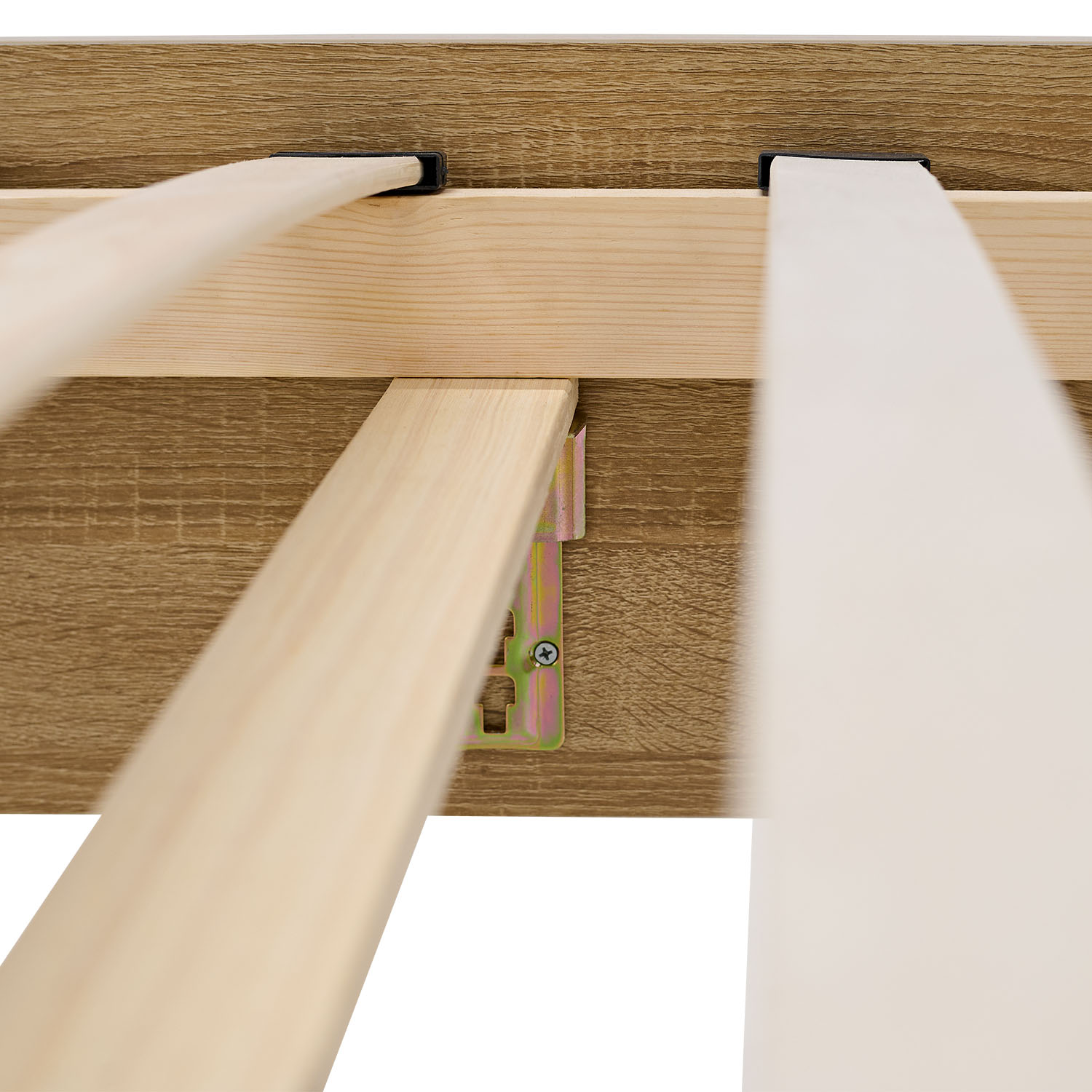 Comfort Bed 90x200 cm Natural | Senior Bed Height Adjustable with Slatted Frame | Single Bed | Wood