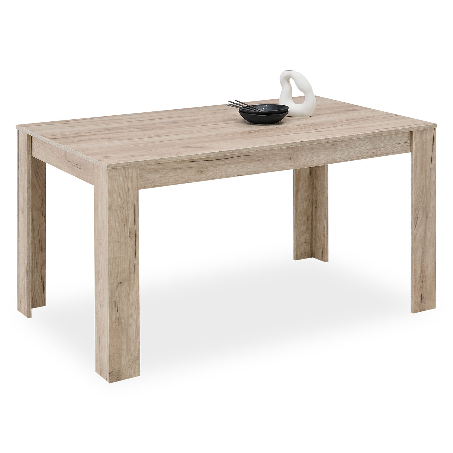 Modern Dining Table Kitchen Table Wooden Table 135x80 cm Grey Oak 6 Seater