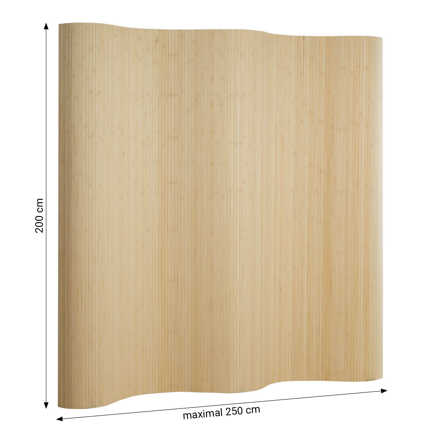 Paravent Bamboo Height 200 cm Natural | Room Divider Partition Privacy Screen