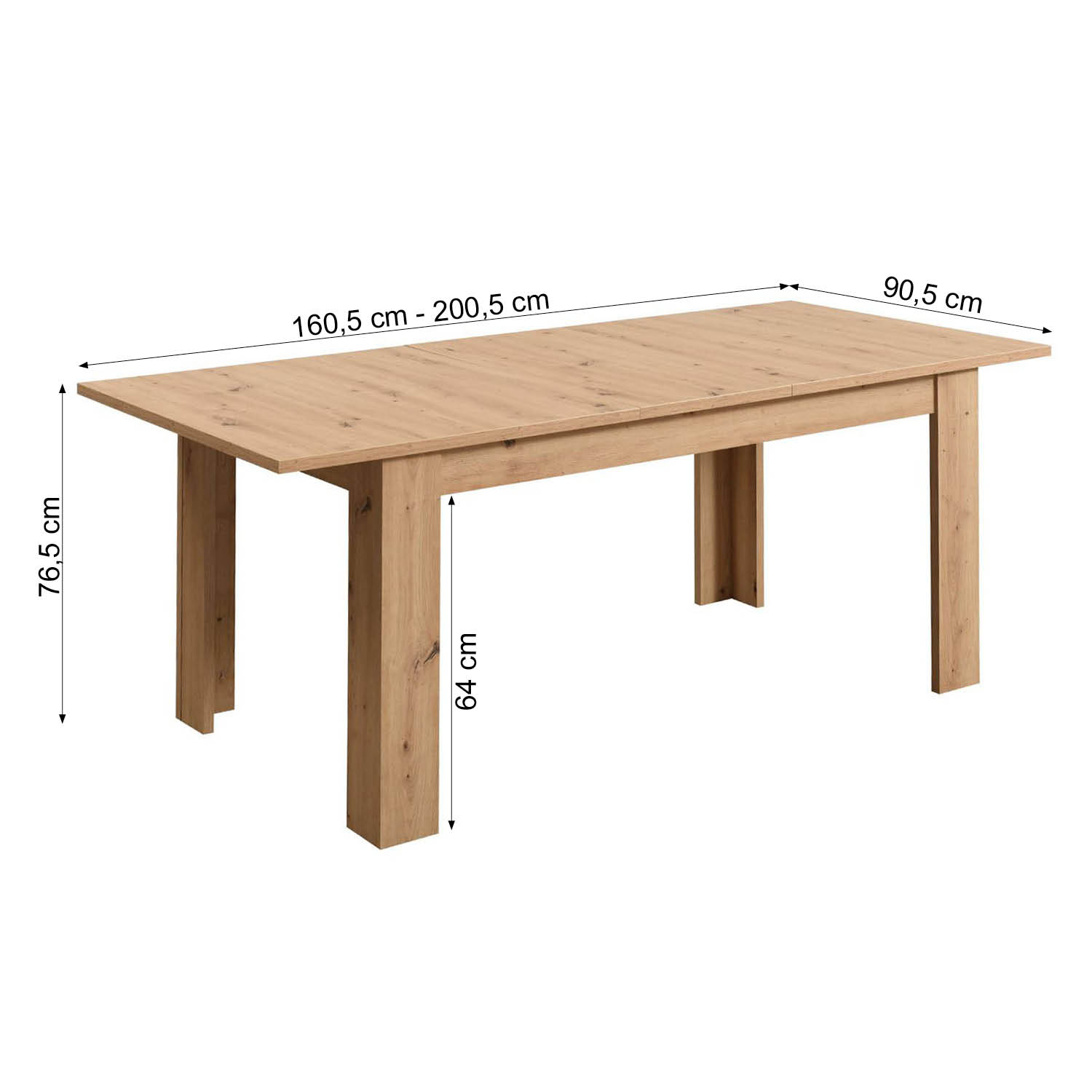 Dining set | 4-piece set upholstered chairs beige bouclé with armrest | swivel | dining table oak 160 x 90 cm | extendable 200 cm