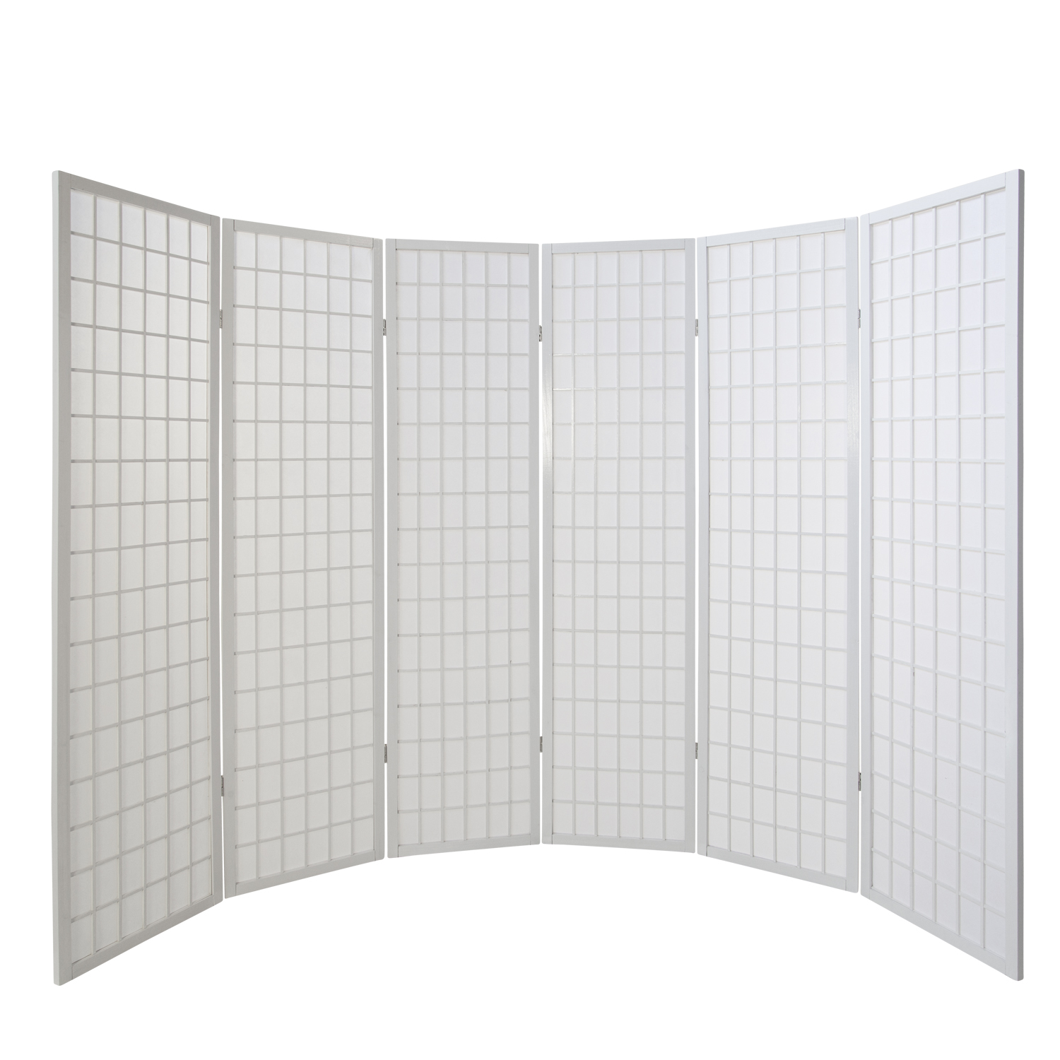 Paravent White Shoji Rice Paper White | 6-panel | Wood | Room Divider Partition Privacy Screen