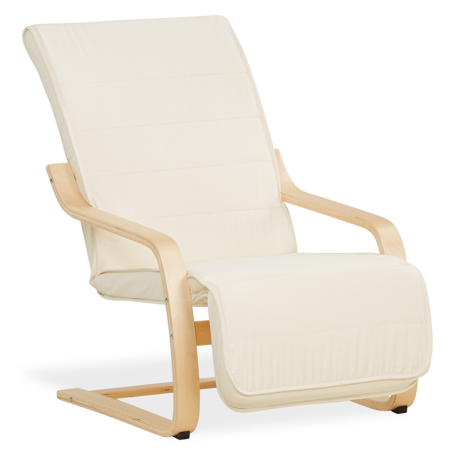 Relaxsessel Natur | with Footrest | Natural Wood | Glider Rocking Chair Nursing Chair Recliner