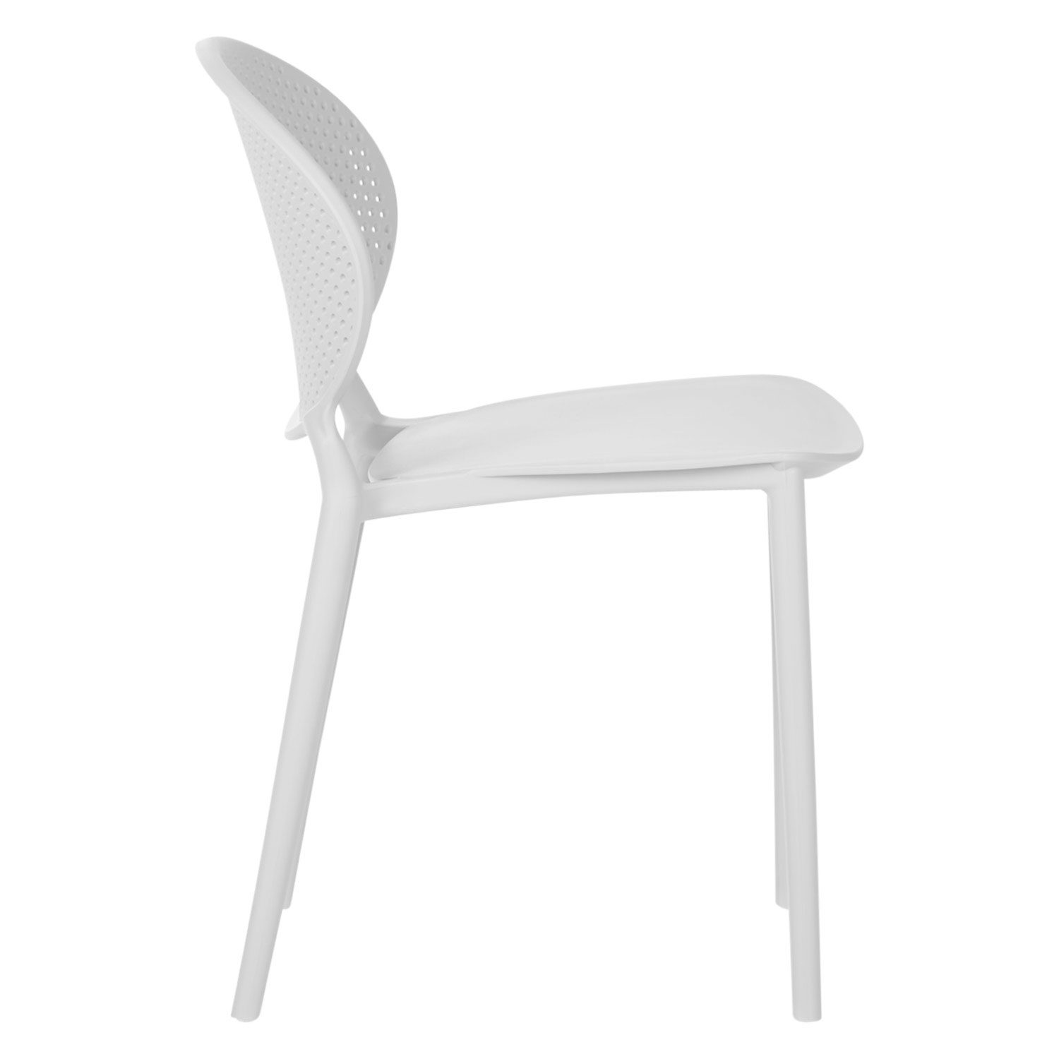 Modern Garden chair Set of 4 Grey Camping chairs Outdoor chairs Plastic Stacking chairs Kitchen chairs