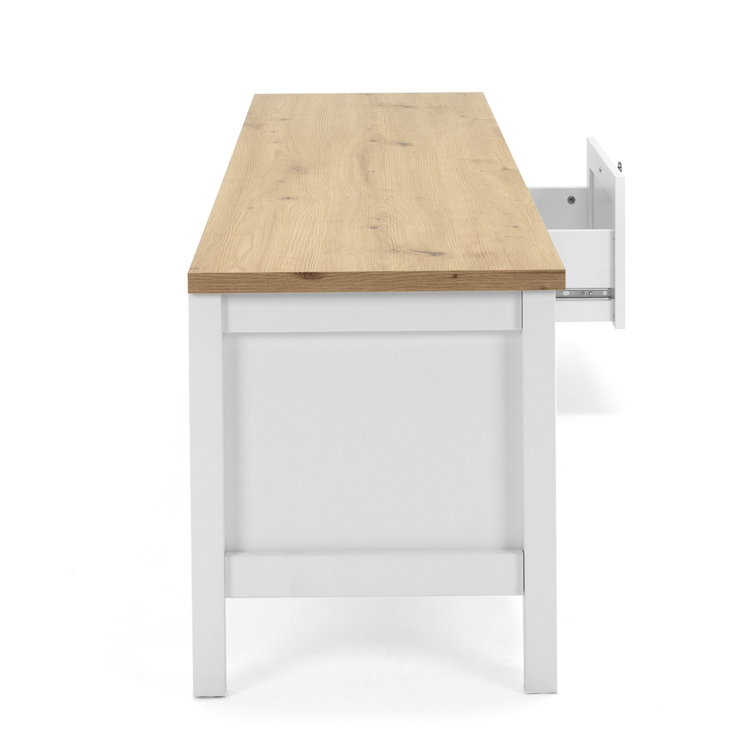 TV Board Wood TV Cabinet Lowboard TV Bench Sideboard White Natural
