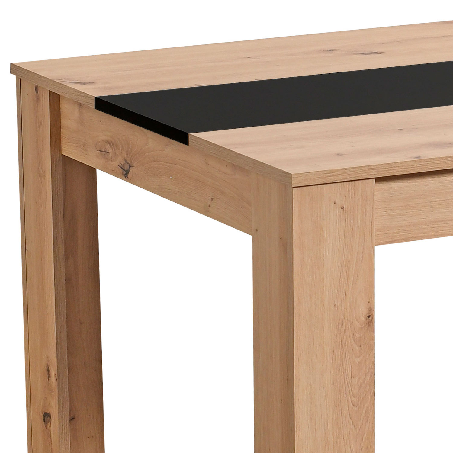 Modern Dining Table Kitchen Table Wooden Table 135x80 cm Oak Black 6 Seater