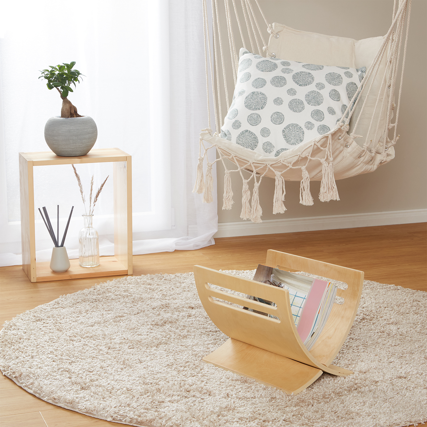 Newspaper Rack Natural Magazine Holder 