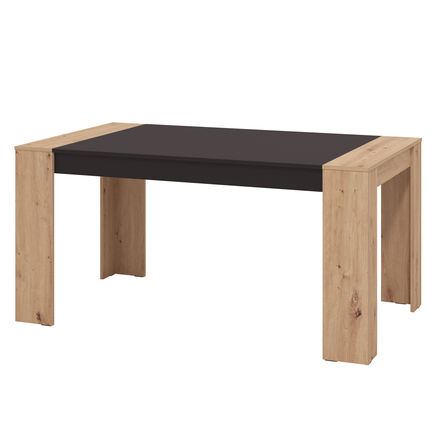 Modern Dining Table 154x90 cm Kitchen Table Wooden Table Oak Black 6 Seater