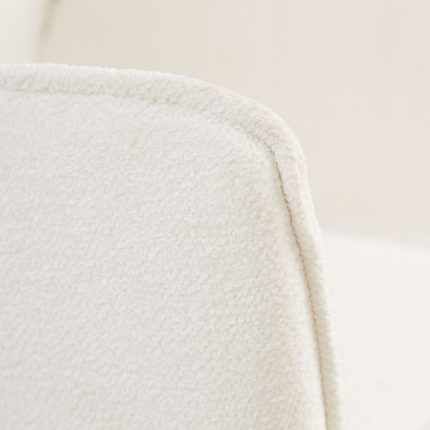 Upholstered Chair Chenille Wool White | Set of 6 | swivel | with Armrests | Kitchen Dining Room Office