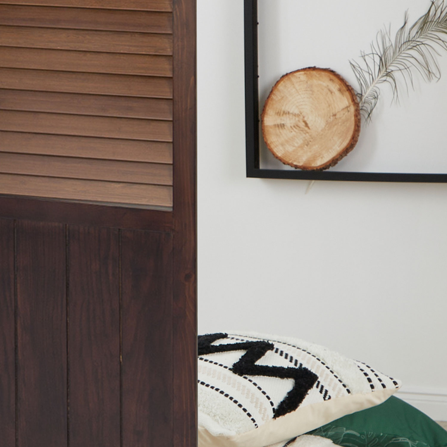 Paravent Brown Wooden Slats | 3-panel | Wood | Room Divider Partition Privacy Screen