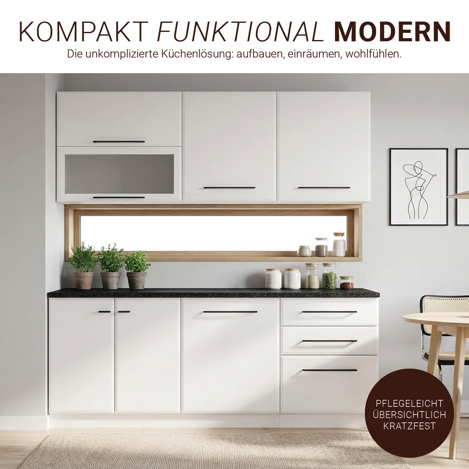 Kitchen Unit without Appliances 200 cm White | Single Kitchen | Mini Kitchen | Kitchen Element