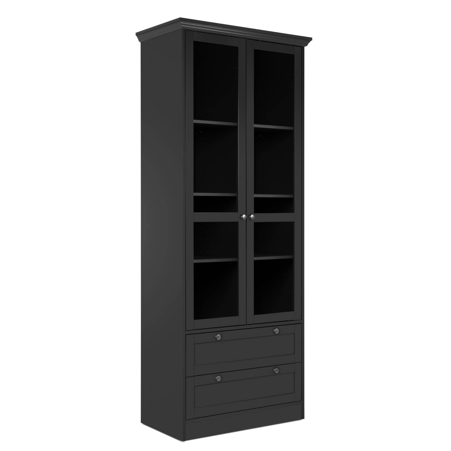 Showcase Highboard Anthracite Cabinet with compartments Living room cabinet Wood