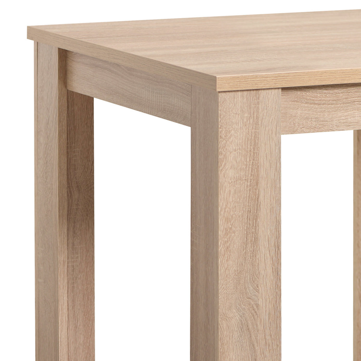 Dining Set (3-Piece): 80x80 cm oak dining table with 2 gray velvet upholstered chairs and black metal legs