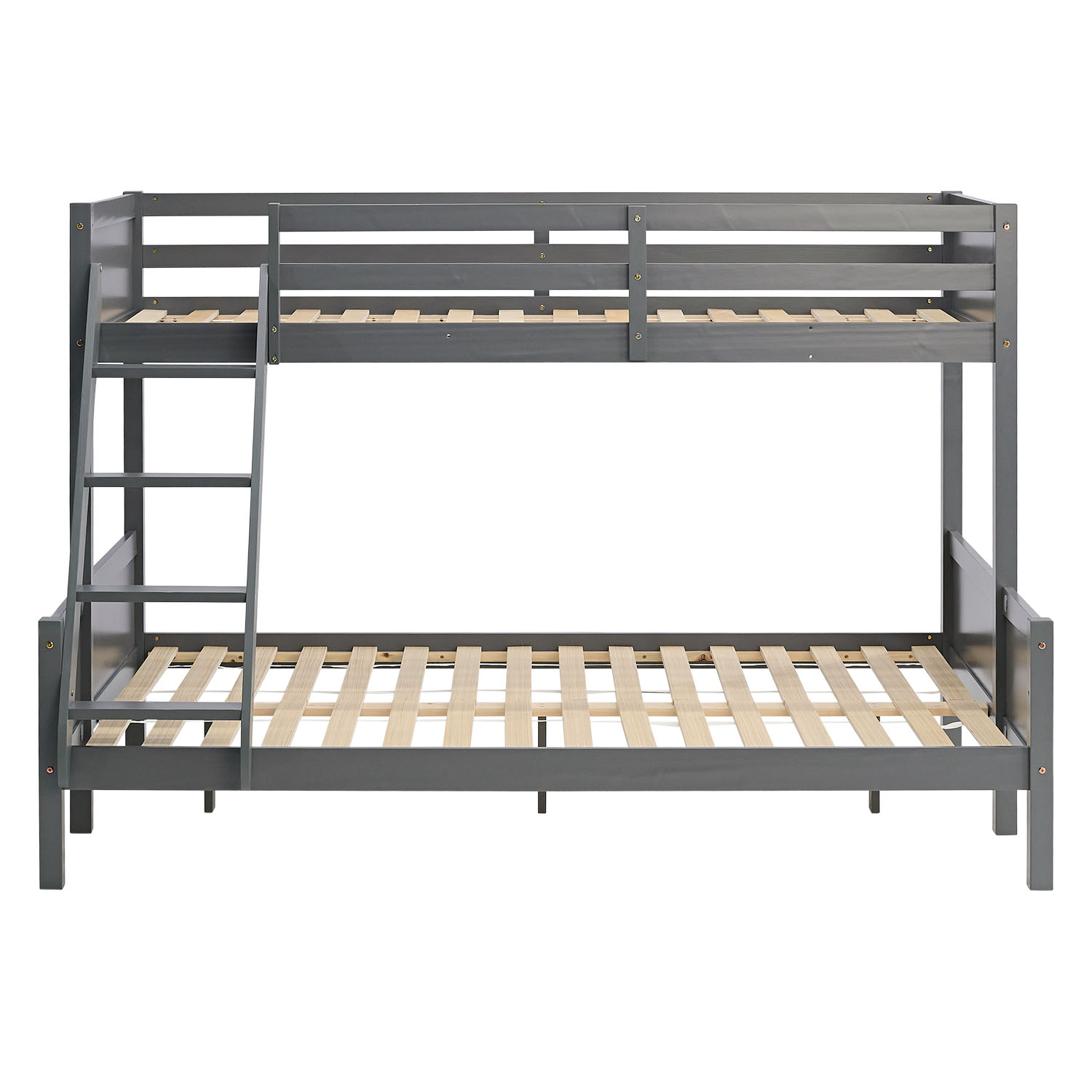 Bunk Bed with 2 Mattresses 90x200 and 140x200 cm Kids Bed Grey Wood Cabin Bed High Sleeper Bed Loft Bed Childrens Bed Twin Bed