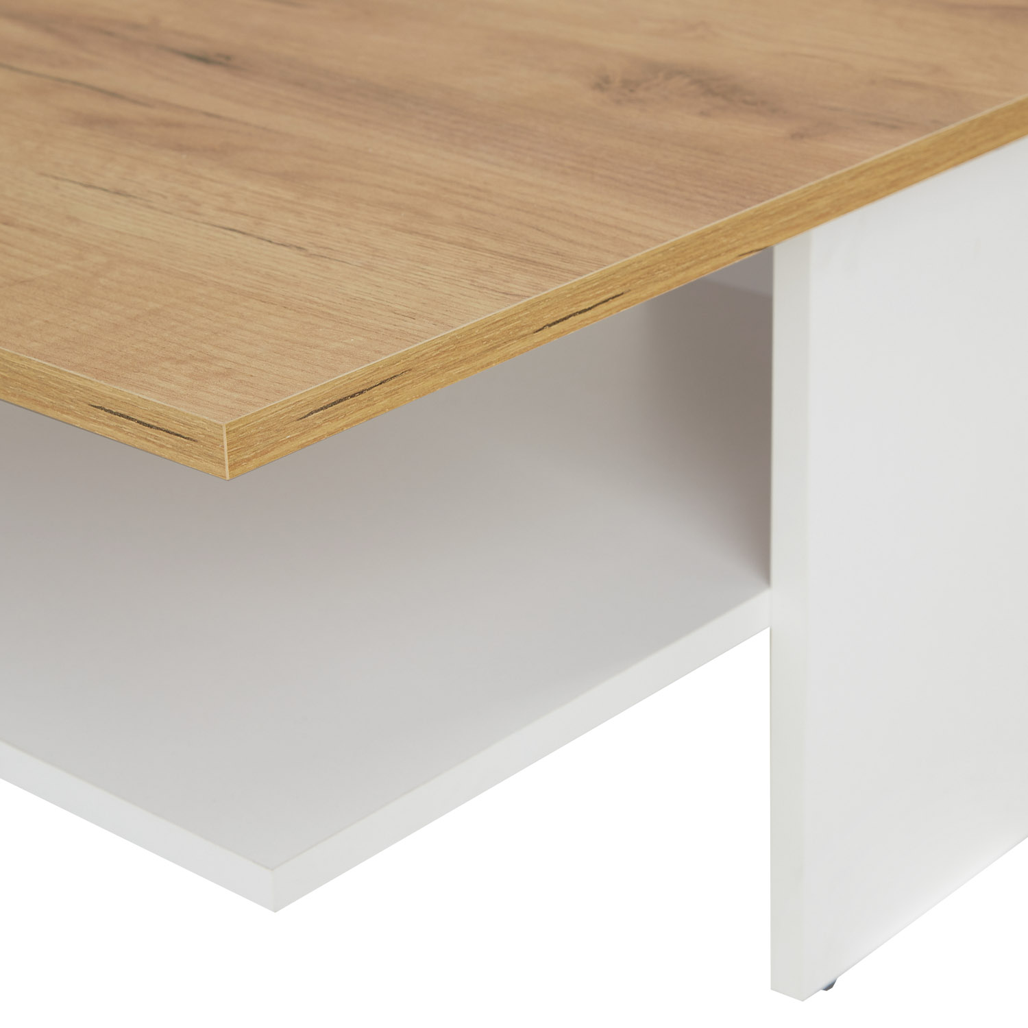 Wohnzimmertisch Couchtisch Holz Weiß Beton Optik Natur Sofatisch Holztisch Beistelltisch Modern