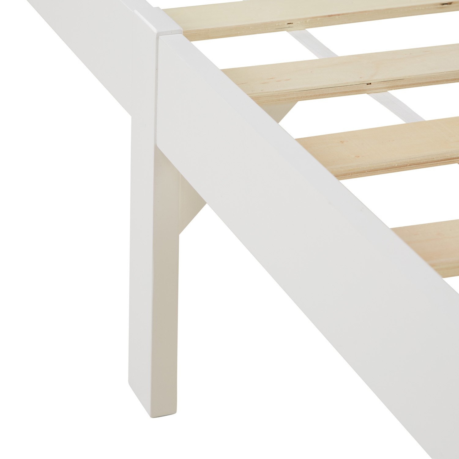 Wood Bed 90x200 cm White | Single Bed | with Slatted Frame | Kids Youth Guest Bedroom
