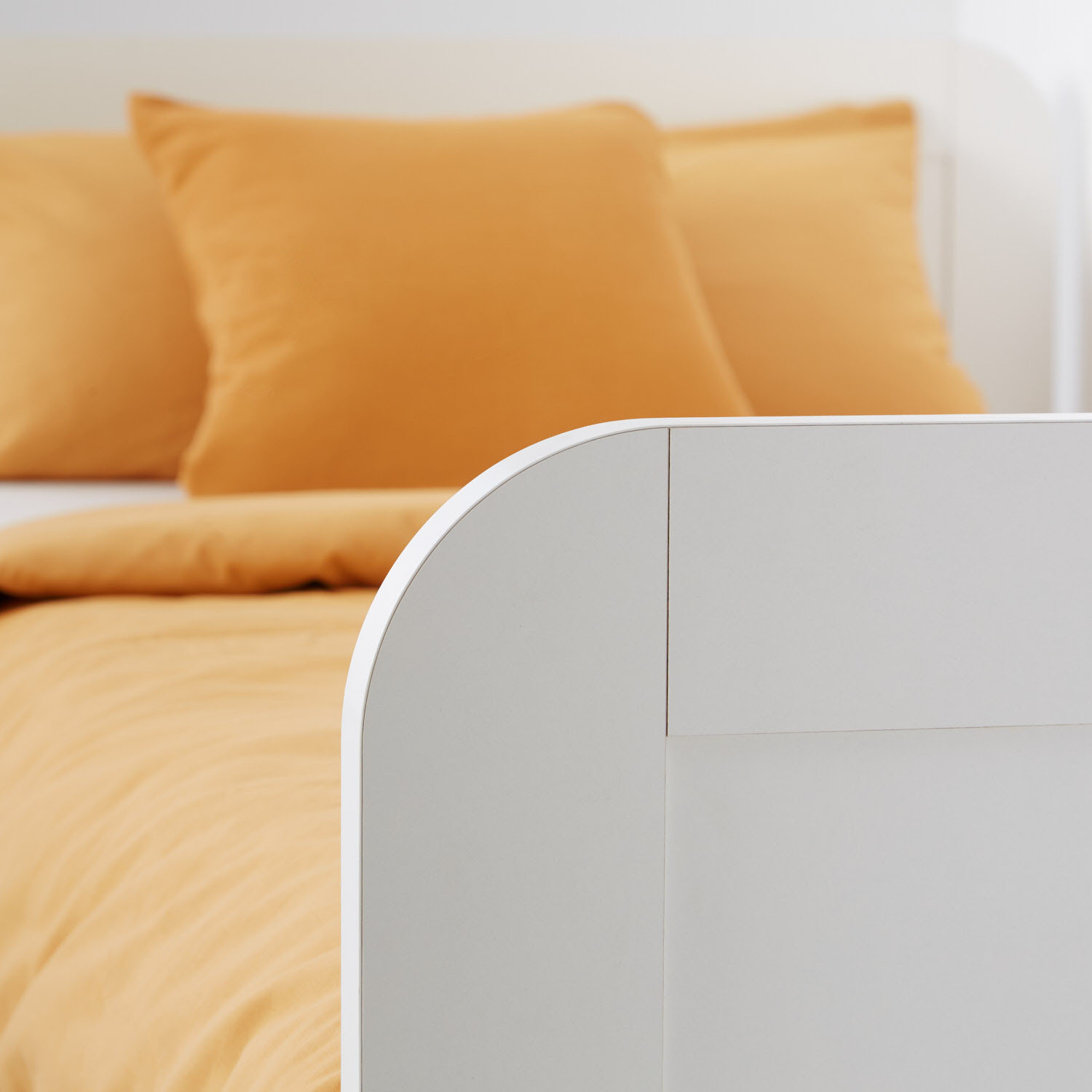 Comfort Bed 90x200 cm White | Senior Bed Height Adjustable with Slatted Frame | Single Bed | Wood