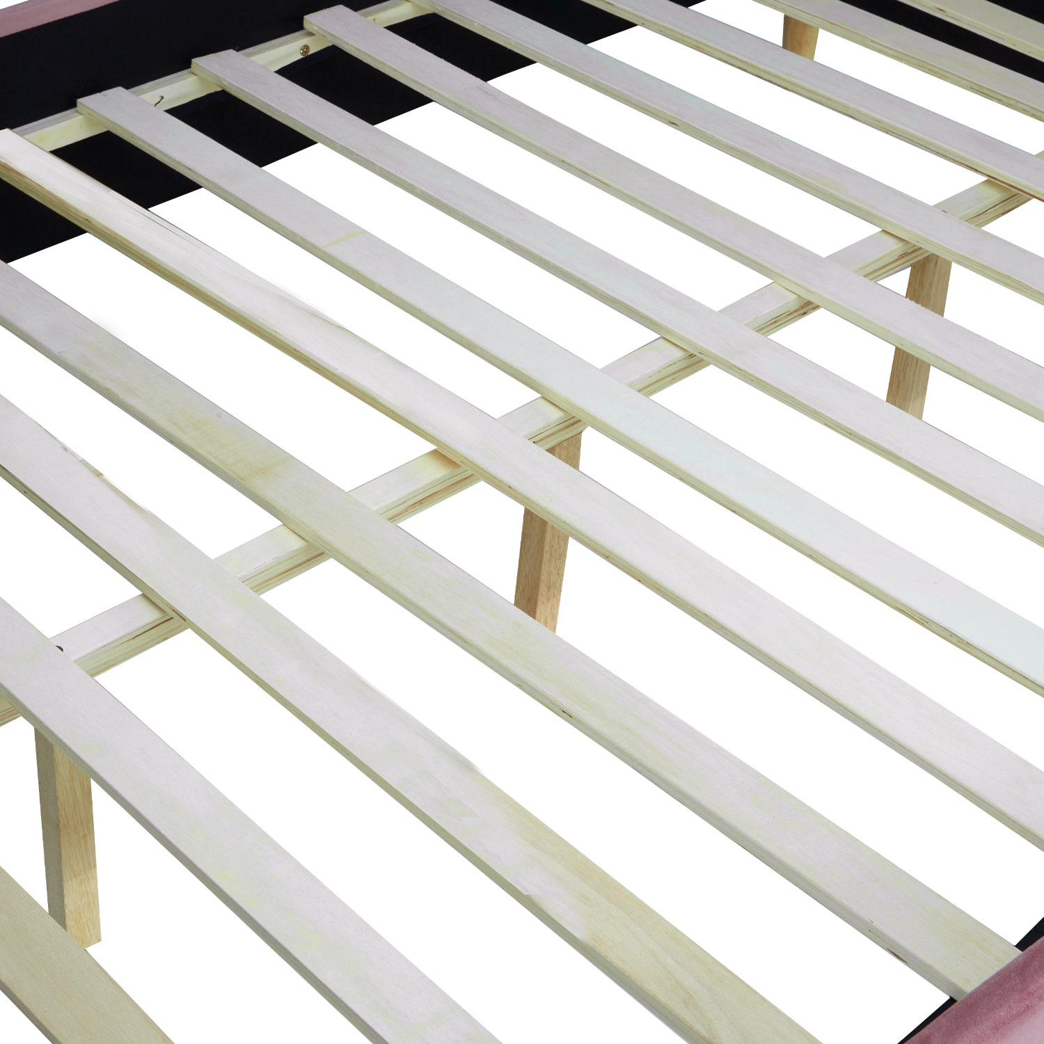 Upholstered Bed Fabric Double Bed 140x200 cm with Slatted Frame Old Pink