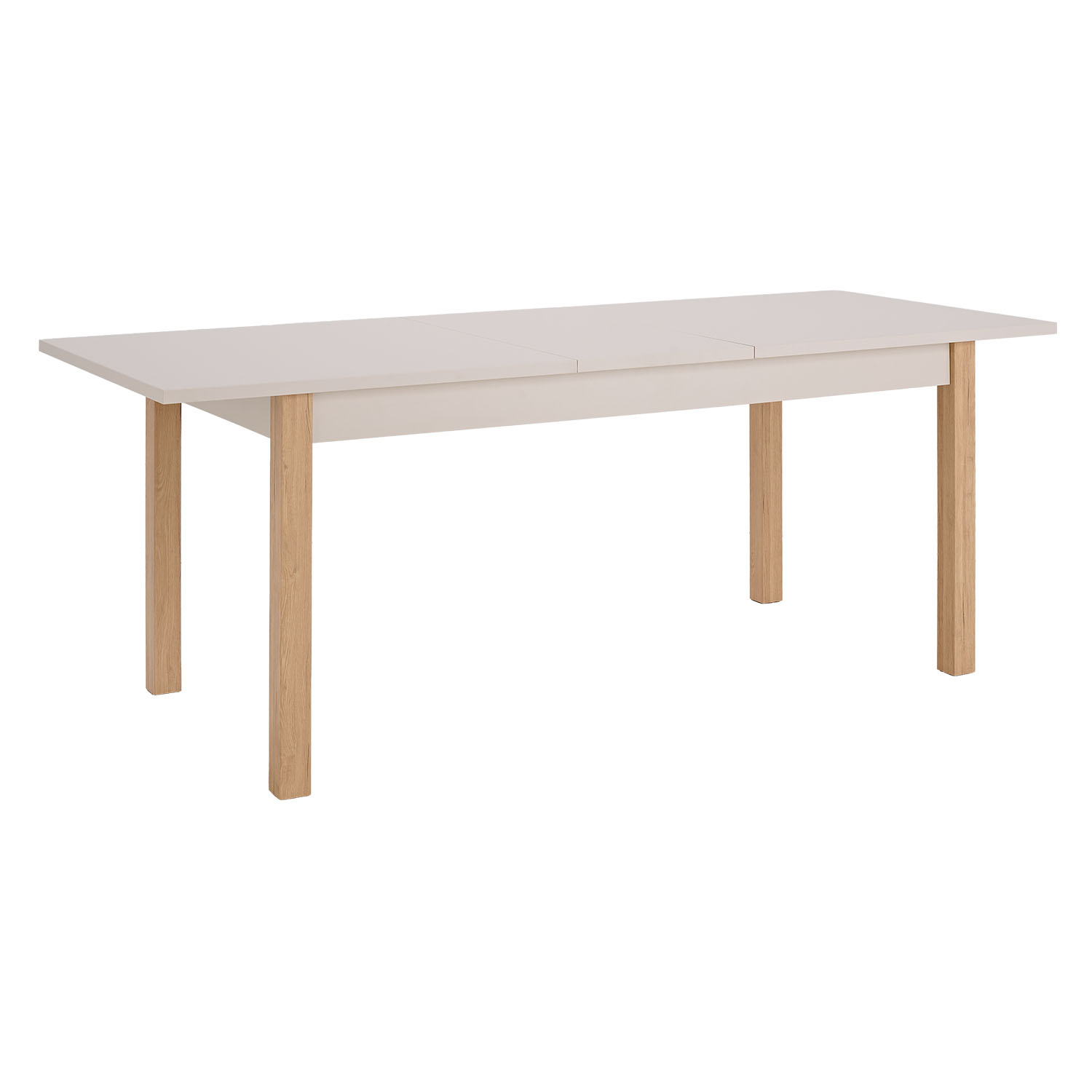 Modern Dining Table Kitchen Table Wooden Table 160x80 cm Beige Grey 8 Seater Extendable