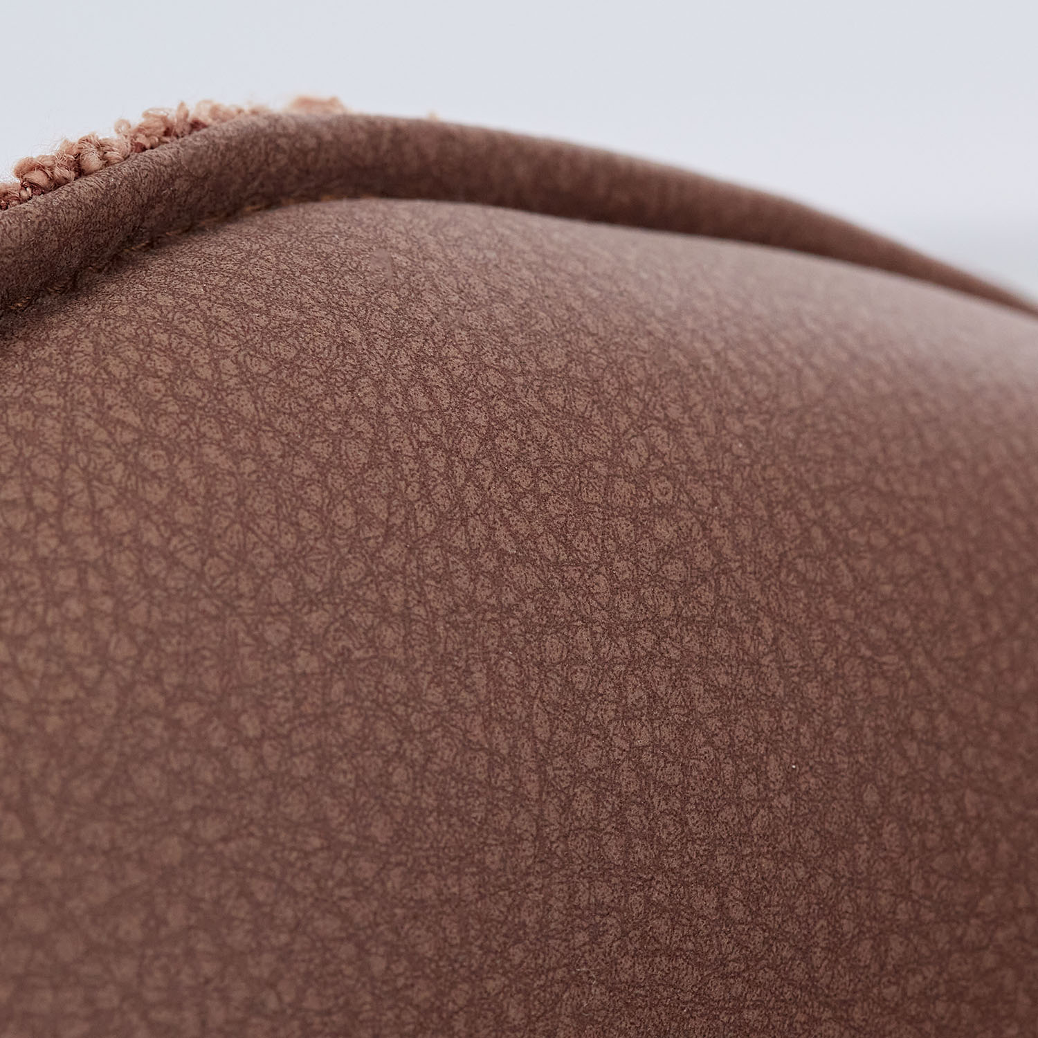 Upholstered Chair Bouclé Leather Brown | single | swivel | with Armrests | Kitchen Dining Room Office