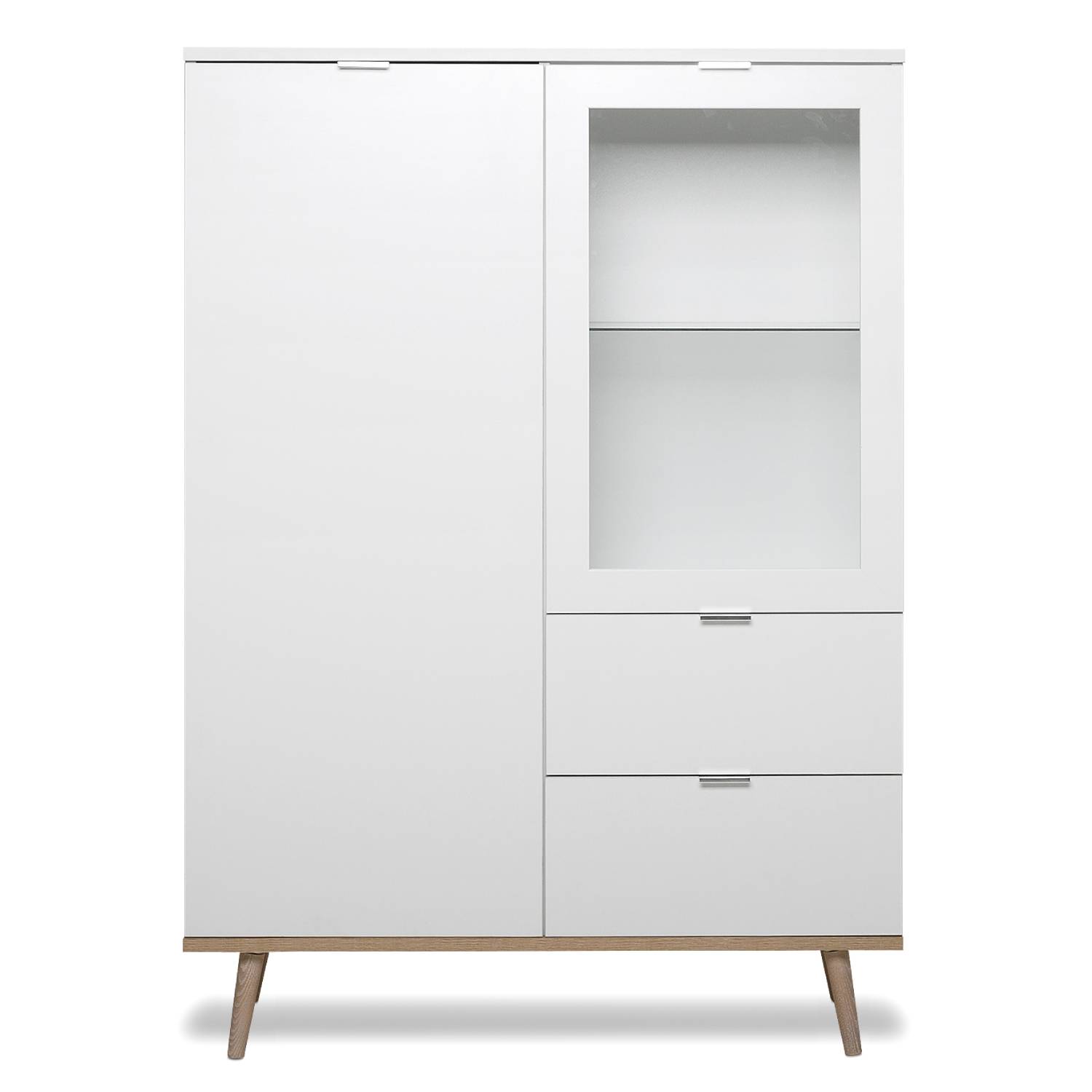 Highboard Sideboard Cabinet 2 Drawers Wood Living Room