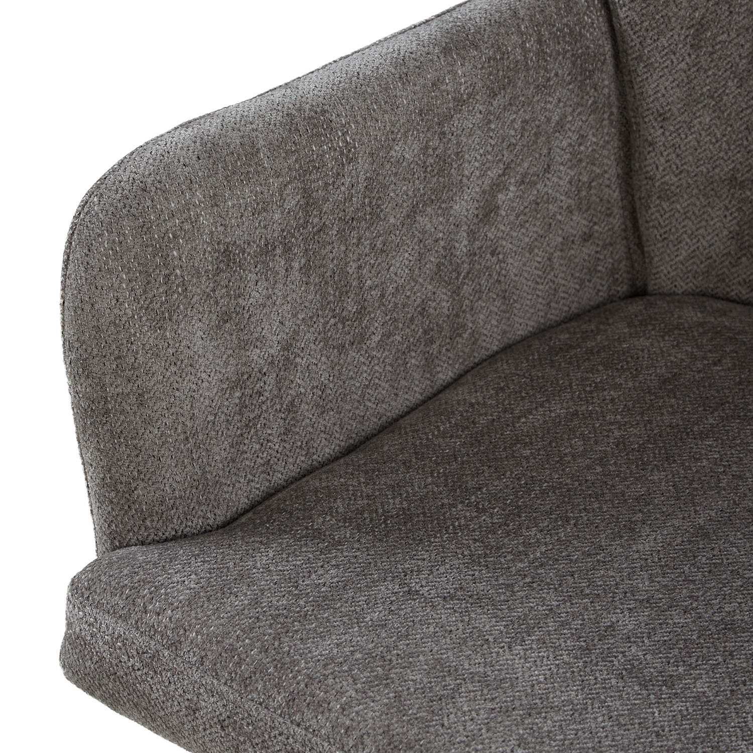 Upholstered Chair Linen Grey | Set of 4 | swivel | with Armrests | Kitchen Dining Room Office