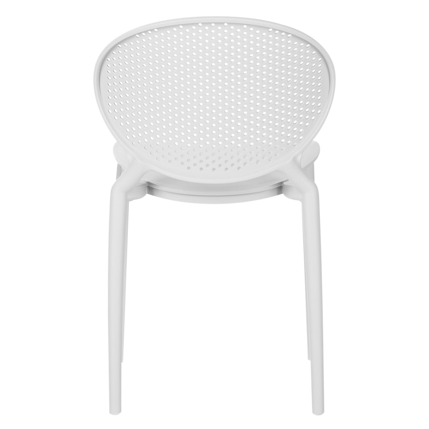 Modern Garden chair Set of 4 White Camping chairs Outdoor chairs Plastic Stacking chairs Kitchen chairs