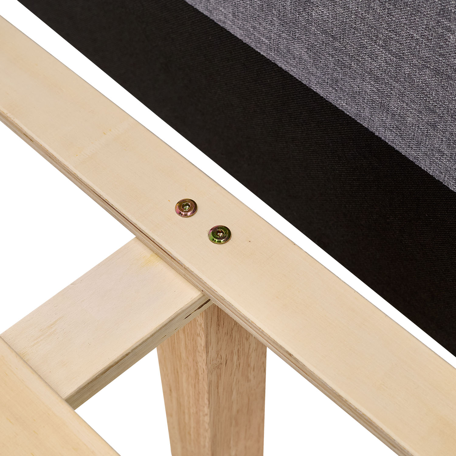 Upholstered bed 140x200 cm grey | with slatted frame | double fabric bed frame