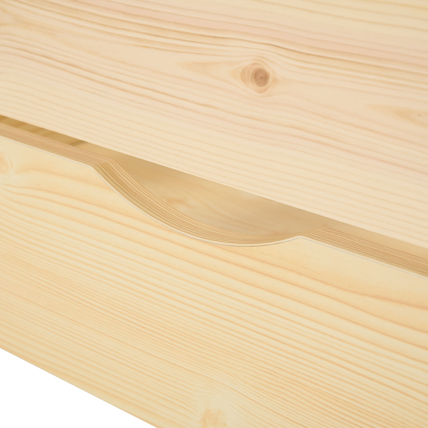 Wood Bed 140x200 cm Natural | Double Bed with Storage 2 Drawers | with Slatted Frame | Solid | Kids Youth Guest Bedroom