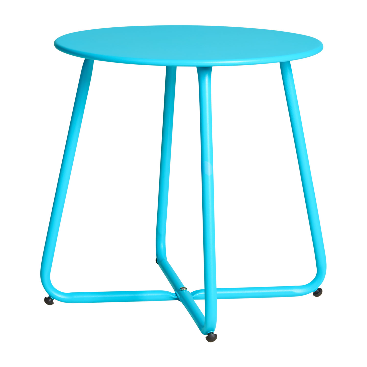 Coffee table Side table Round Garden Table Blue Metal Small table Outdoor table Bistro table