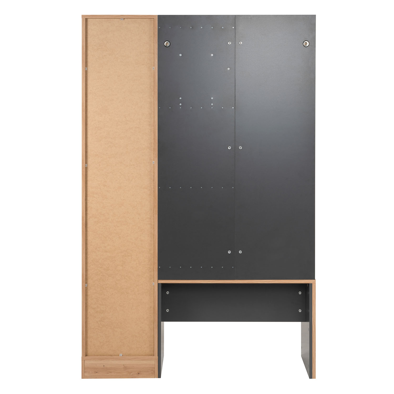 Industrial Look Wardrobe with Bench Hallway Furniture Mirror Hall Unit Hallway Wardrobe Oak Wood 3D Wall Panel Entryway Coat Rack