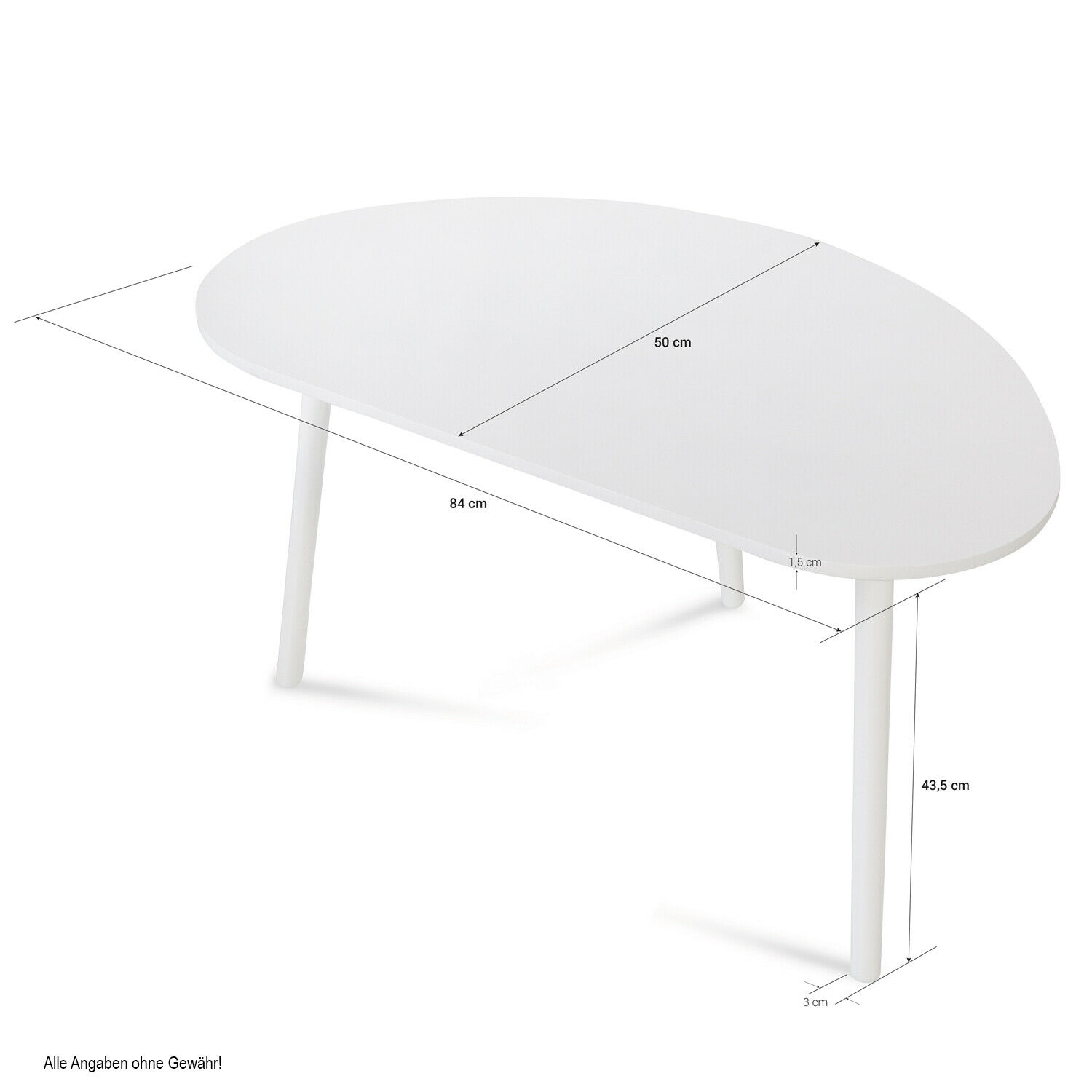 Side Table Occasional Table Coffee Table White Wooden Table Kidney Table Wood