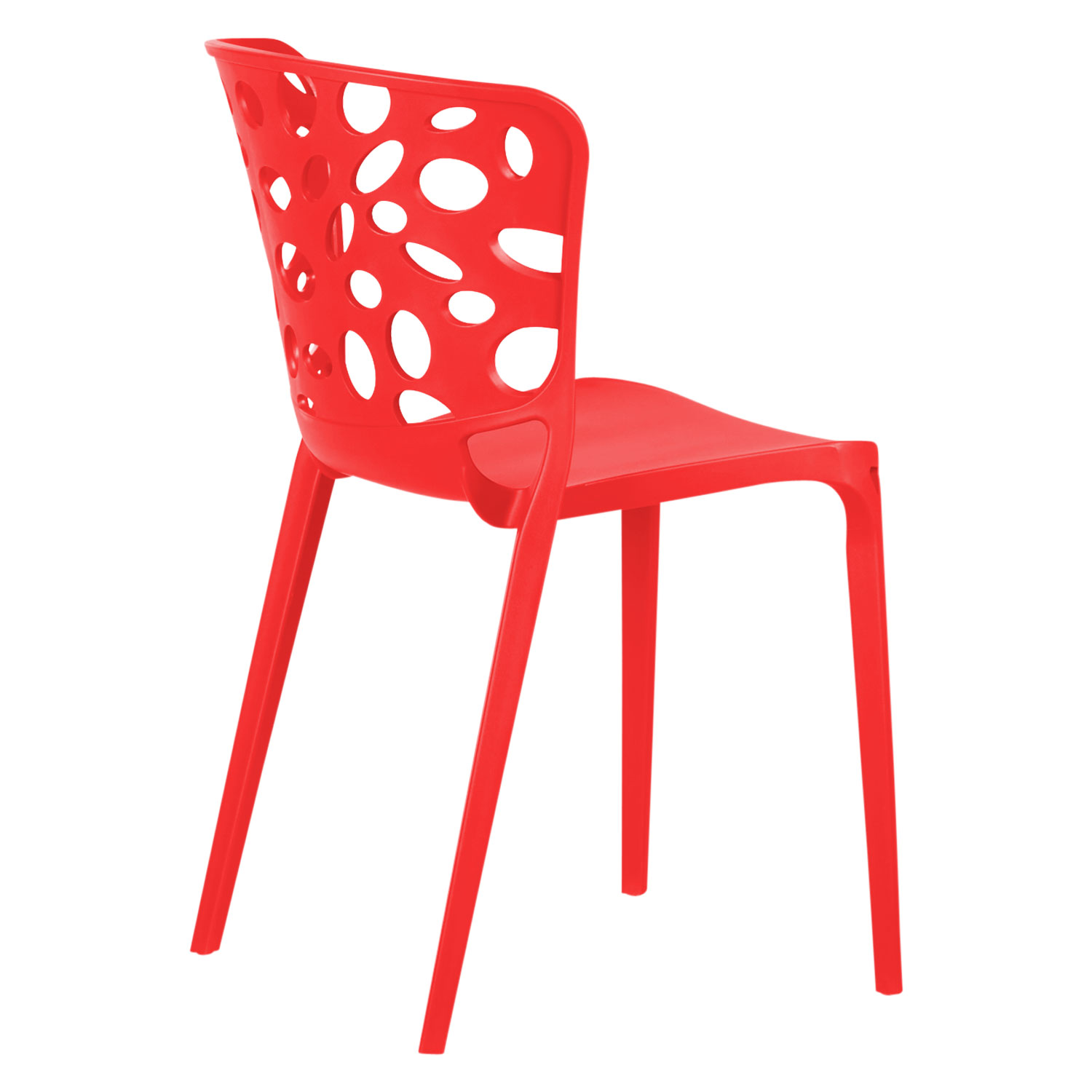 Gartenstuhl 6er Set Modern Rot Stühle Küchenstühle Kunststoff Stapelstühle Balkonstuhl Outdoor-Stuhl