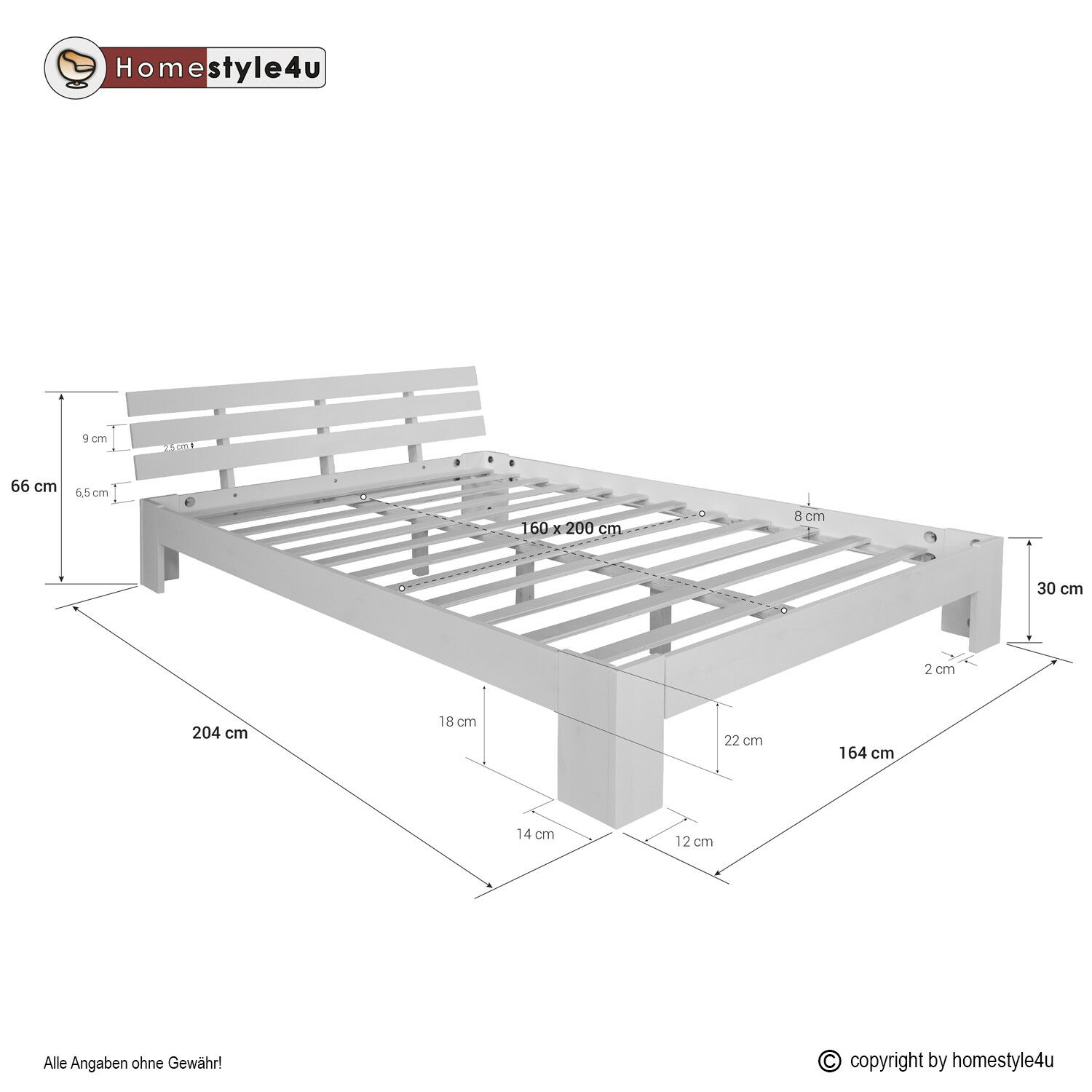 Wood Bed 160x200 cm Natural | Double Bed | with Slatted Frame | Solid | Kids Youth Guest Bedroom Wood Bed 160x200 cm Natural | Double Bed | with Slatted Frame | Solid | Kids Youth Guest Bedroom