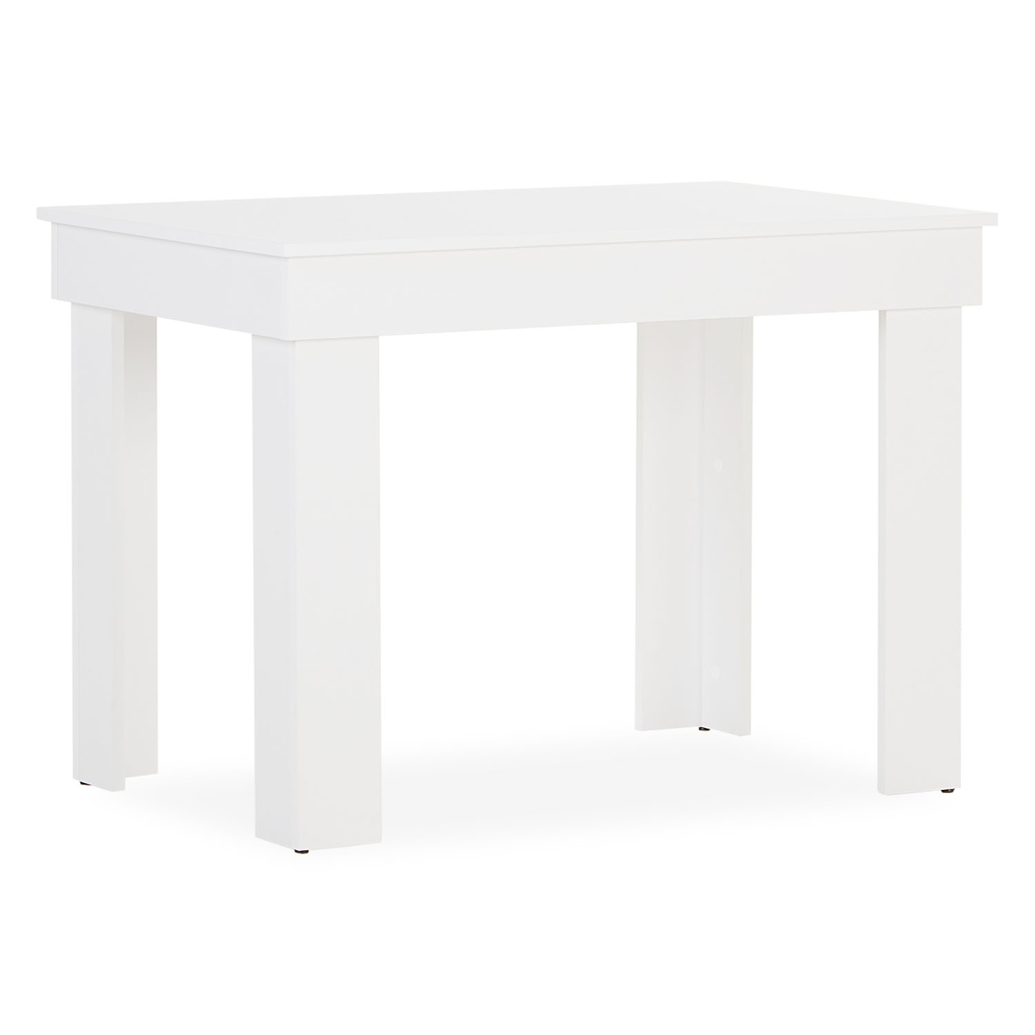 White dining set, 90x60 cm, with 2 gray velvet chairs and black metal legs