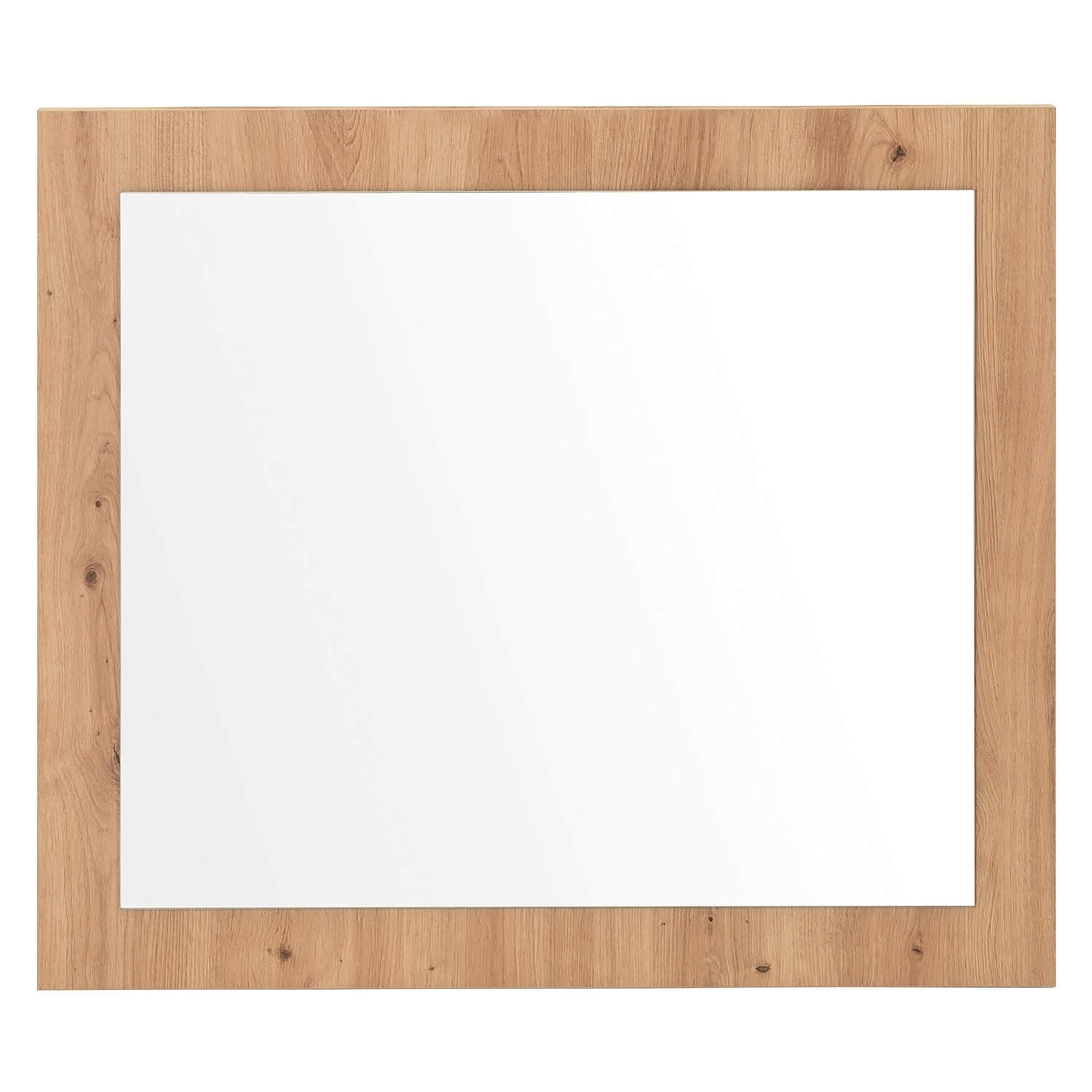Large Rectangular Wall Mirror 80x70 cm Oak Effect Wooden Frame Artisan Oak Hallway Bedroom Living Room Mirror