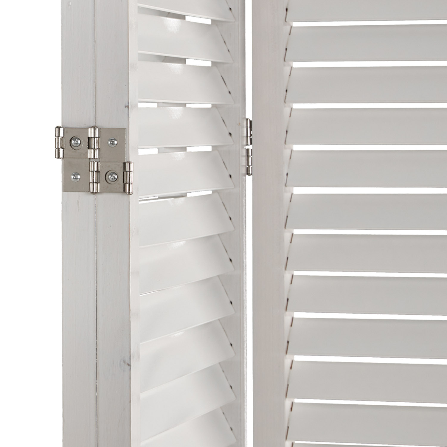 Paravent White Wooden Slats | 3-panel | Wood | Room Divider Partition Privacy Screen