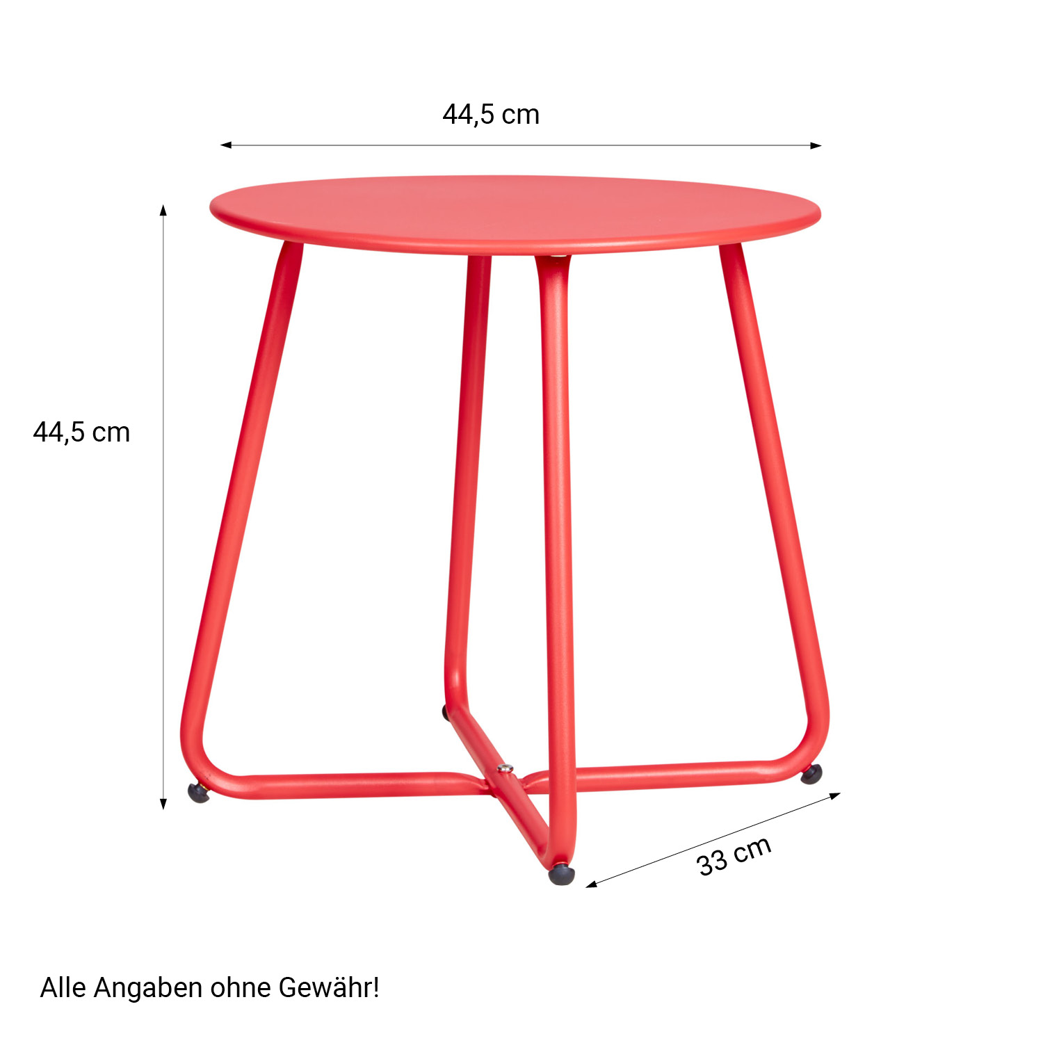 Coffee table Side table Round Garden Table Red Metal Small table Outdoor table Bistro table