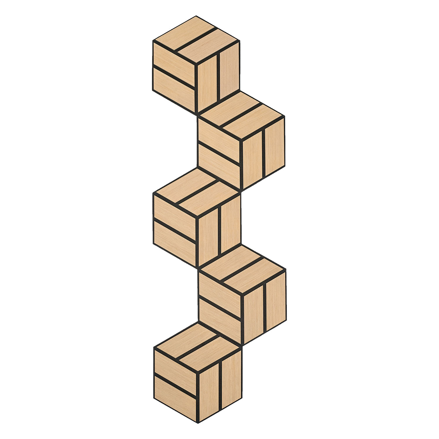 Acoustic Panels Wall Panels Hexagon Honeycomb 30 x 26 cm Natural Oak | Wood | 5-piece Set | 3D