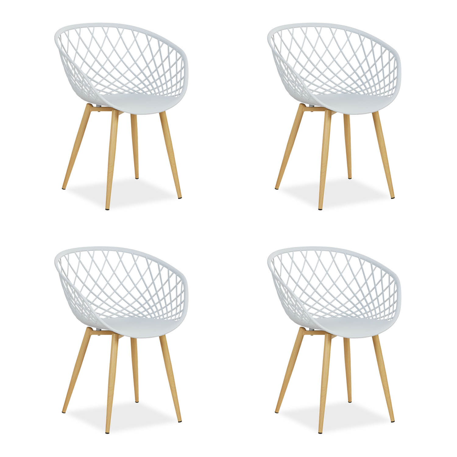 Set of 4 Garden chair with armrests Camping chairs Grey Garden armchairs Outdoor chairs Plastic Egg chair Indoor chairs Kitchen chairs