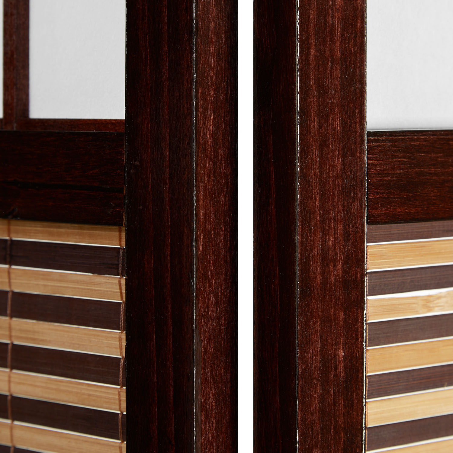 Paravent Brown Bamboo Shoji Rice Paper White | 4-panel | Wood | Room Divider Partition Privacy Screen