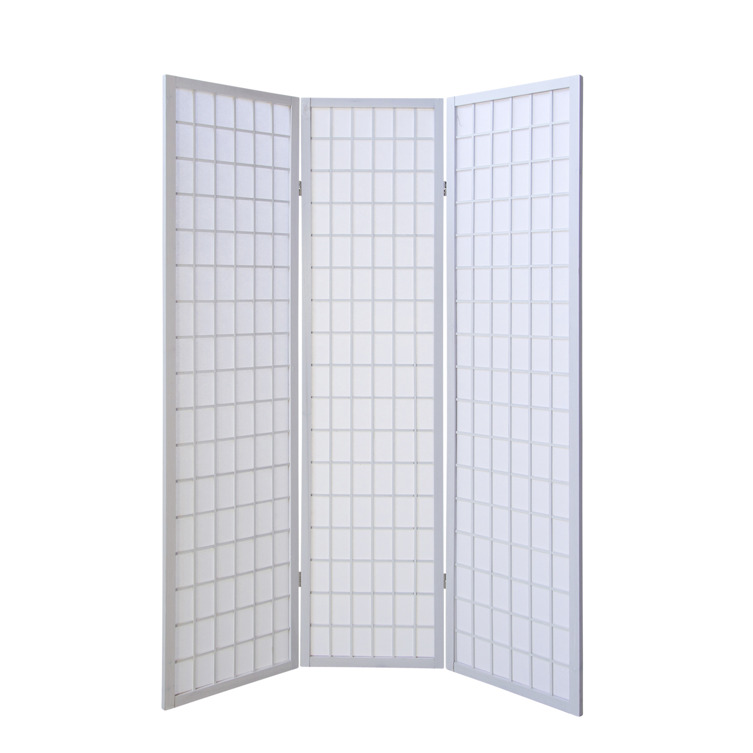 White Shoji Rice Paper Screen | 3-panel | Wood | Room Divider, Partition, Privacy Screen