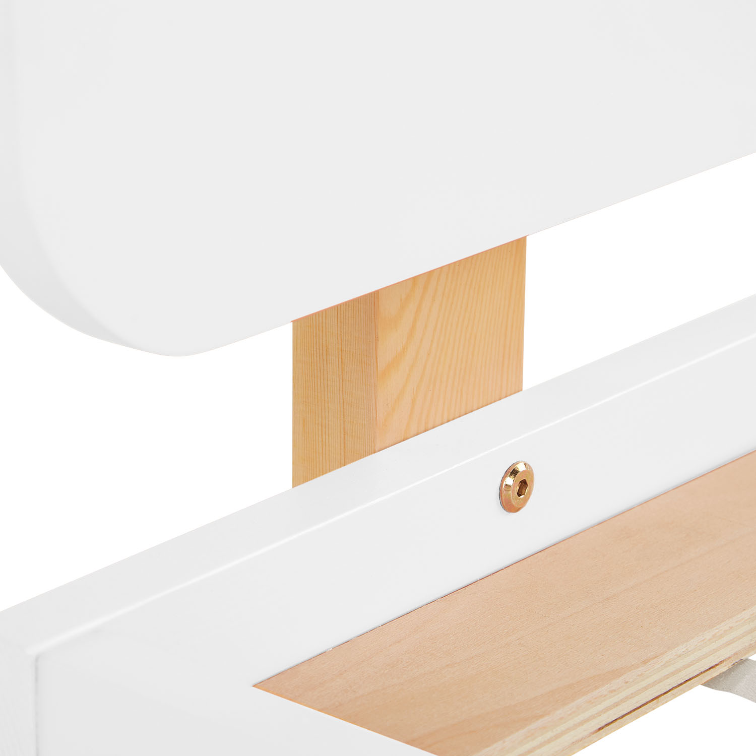 Wood Bed 90x200 cm White Natural | Retro Bed | Single Bed | with Slatted Frame | Kids Youth Guest Bedroom