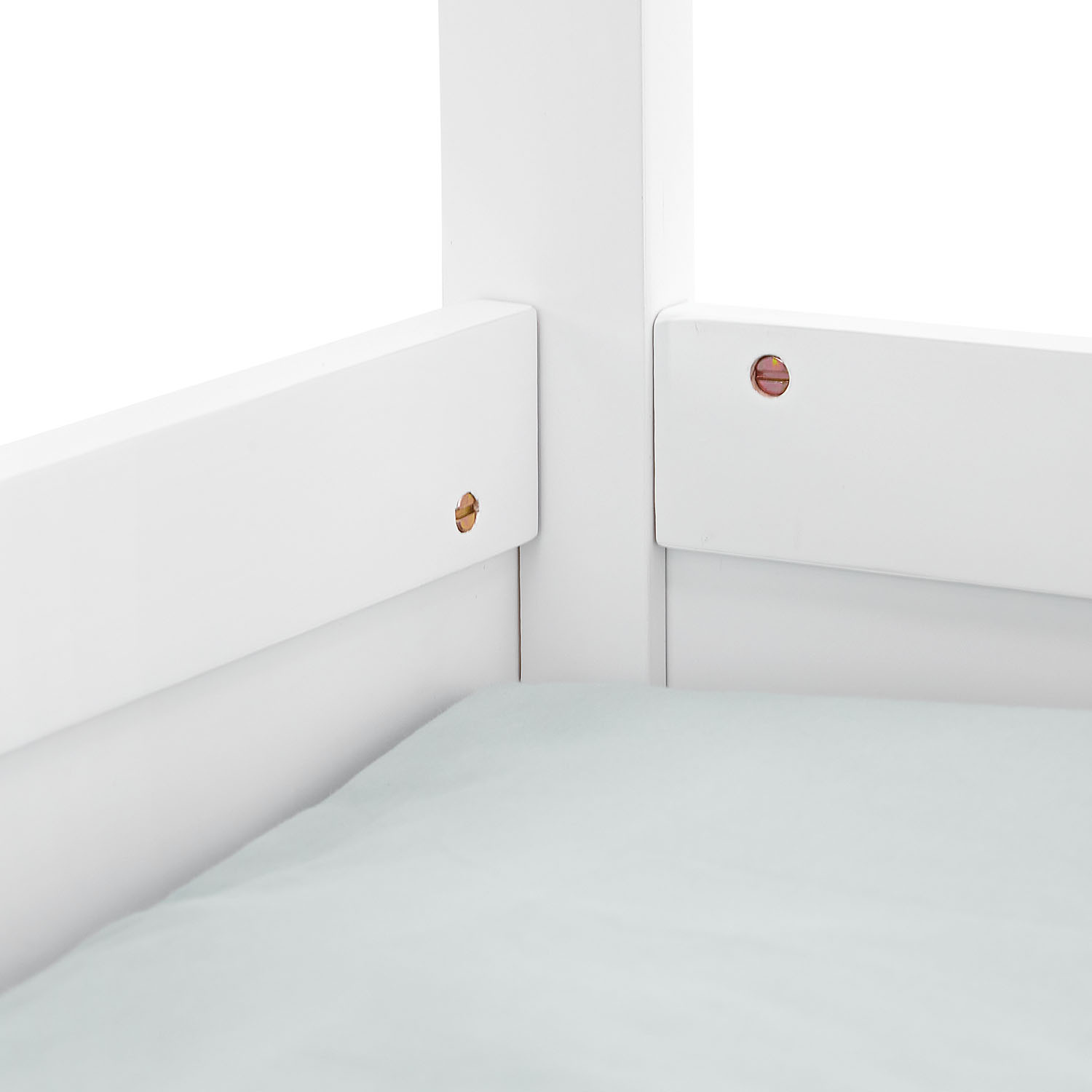 Children's Bed 90x200 cm White | House Bed with Fall Protection | Montessori | Single Bed | with Slatted Frame | Wood