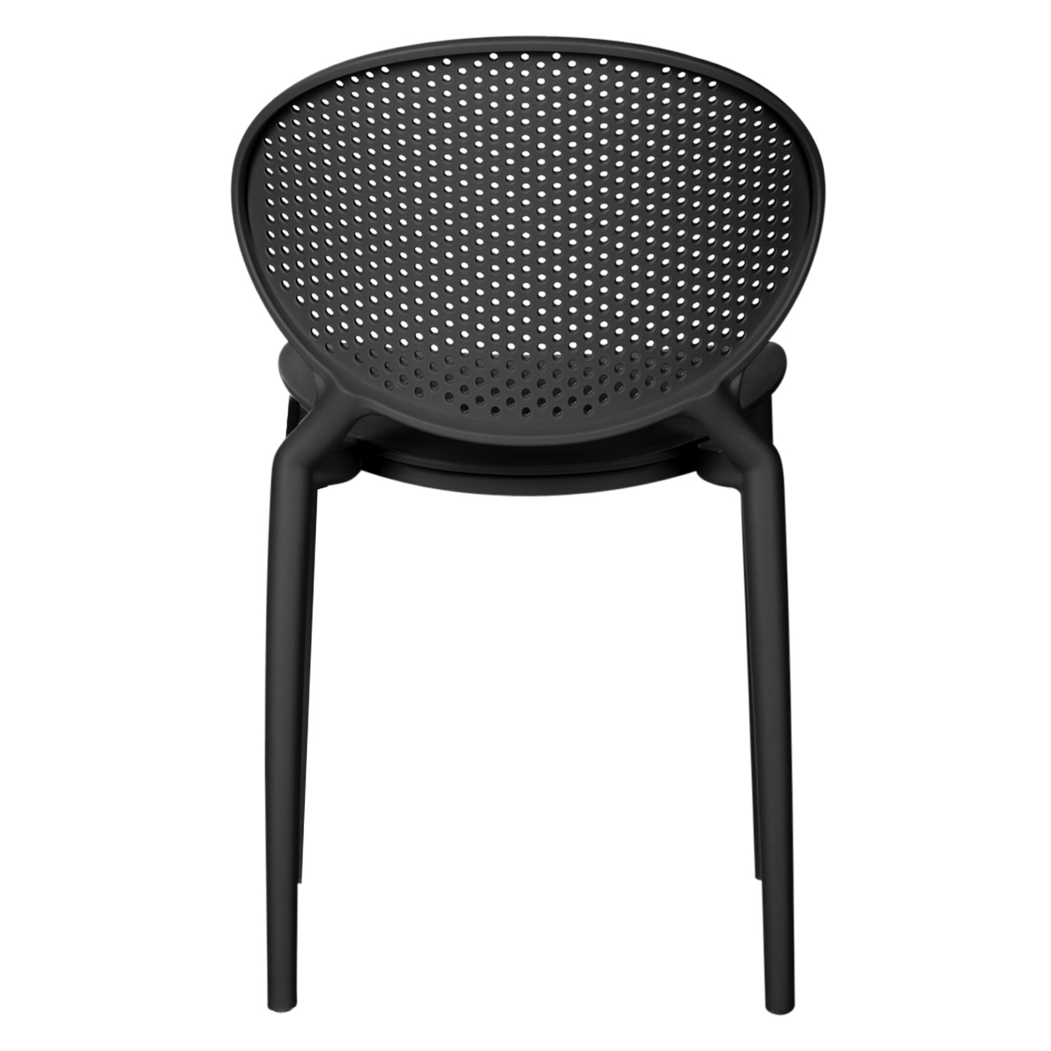 Modern Garden chair Set of 4 Black Camping chairs Outdoor chairs Plastic Stacking chairs Kitchen chairs