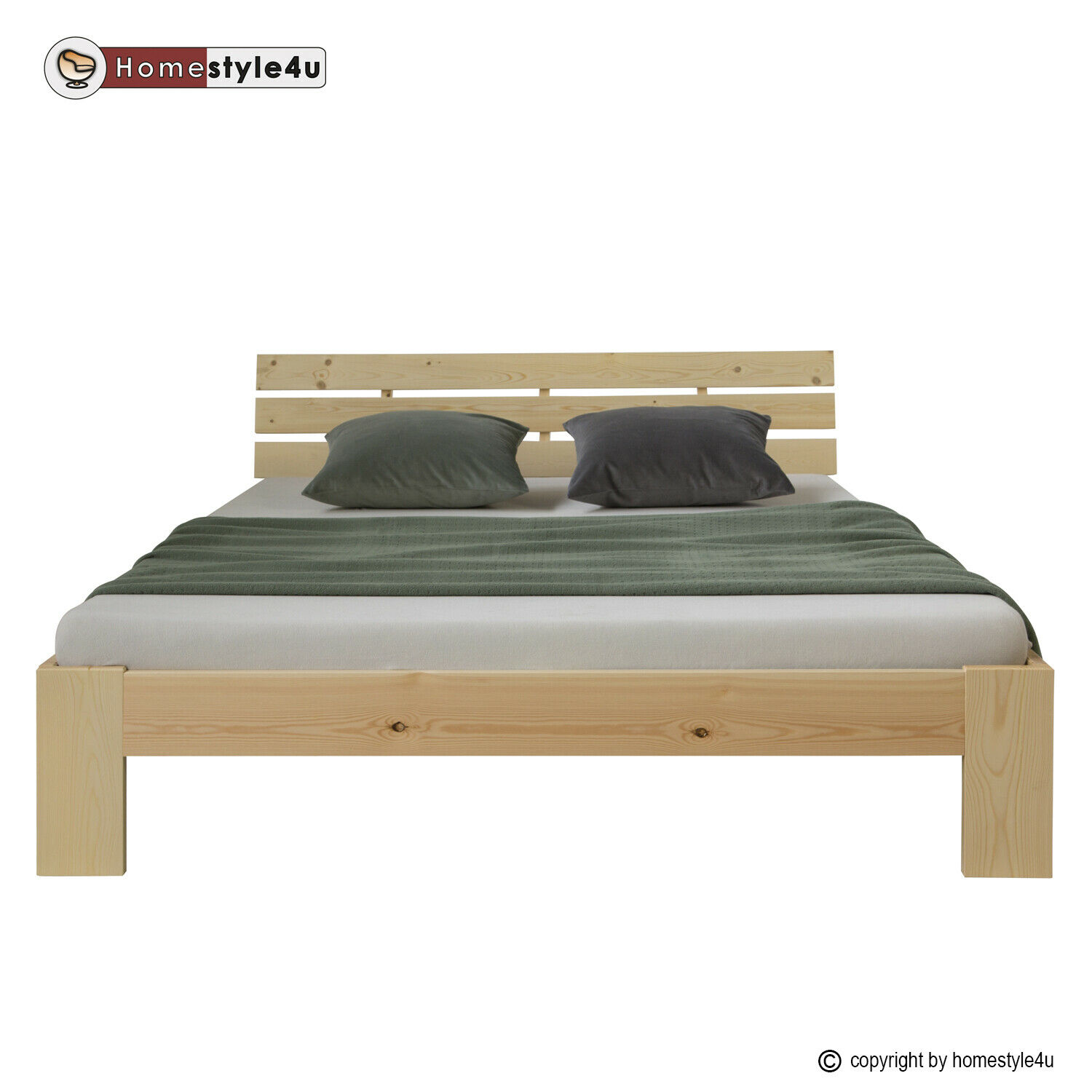 Double bed woodbed futonbett 180x200 light